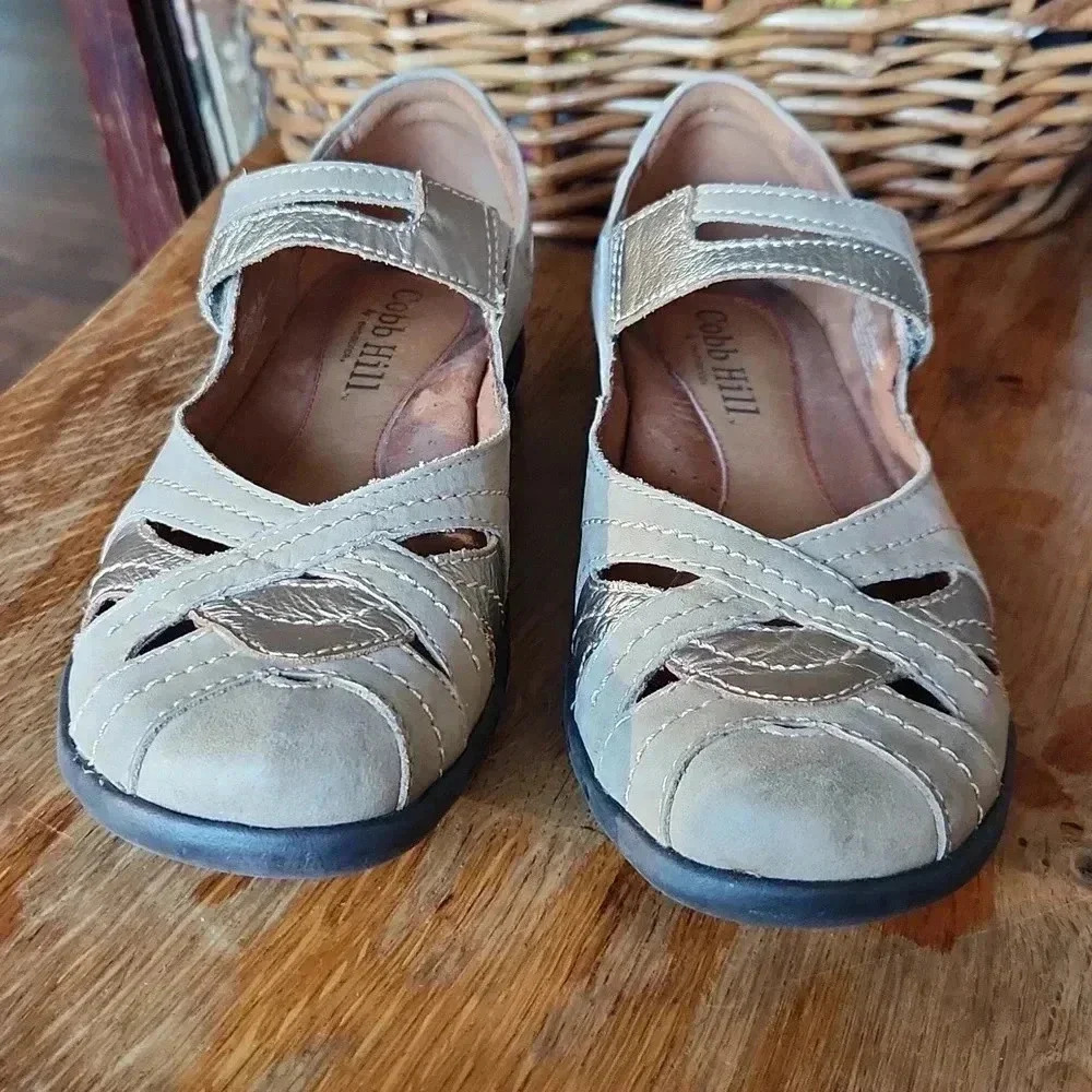 Cobb Hill Parker Mary Jane Flat sz 8‎ Linen Leather - Picture 2 of 13